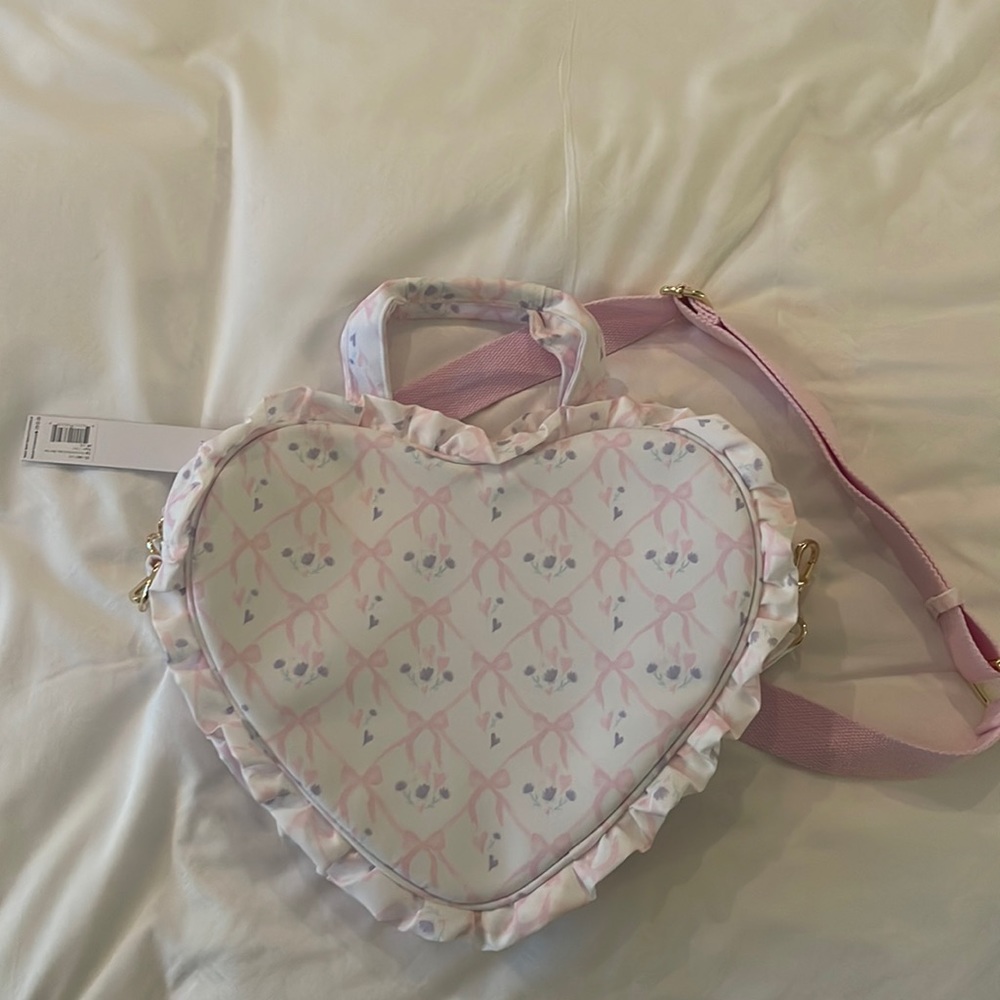 Stoney Clover Lane High Tea Ruffle Heart Mini Tote